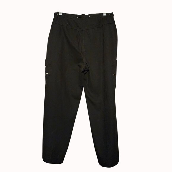 Rafaella Womens Black Drawstring Waist Cargo Pants Size 8 New With Tags - Picture 2 of 7
